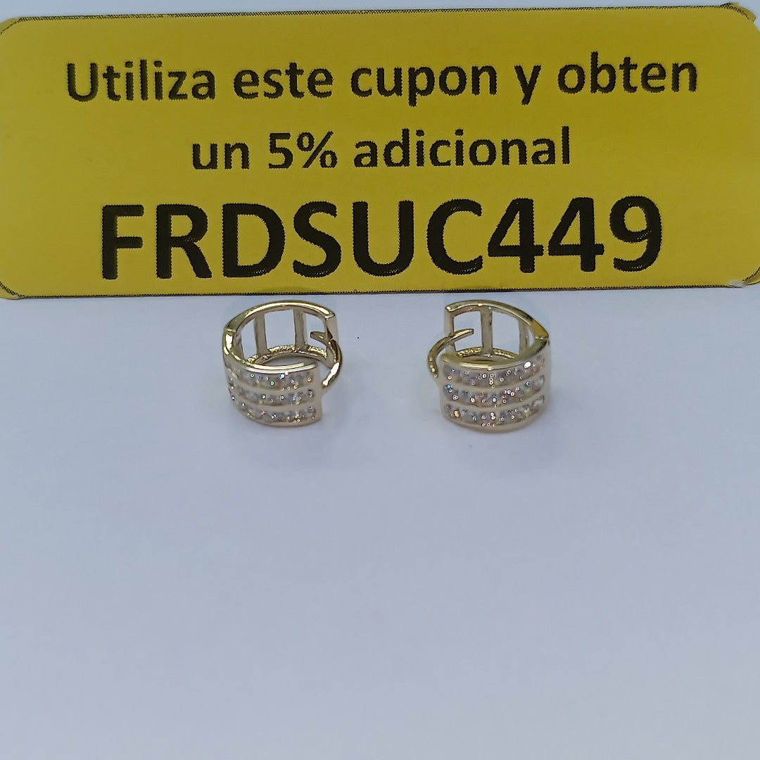 ARETES HUGGIES C CIRCONIA 14K 2.2 GR (NUEVO)