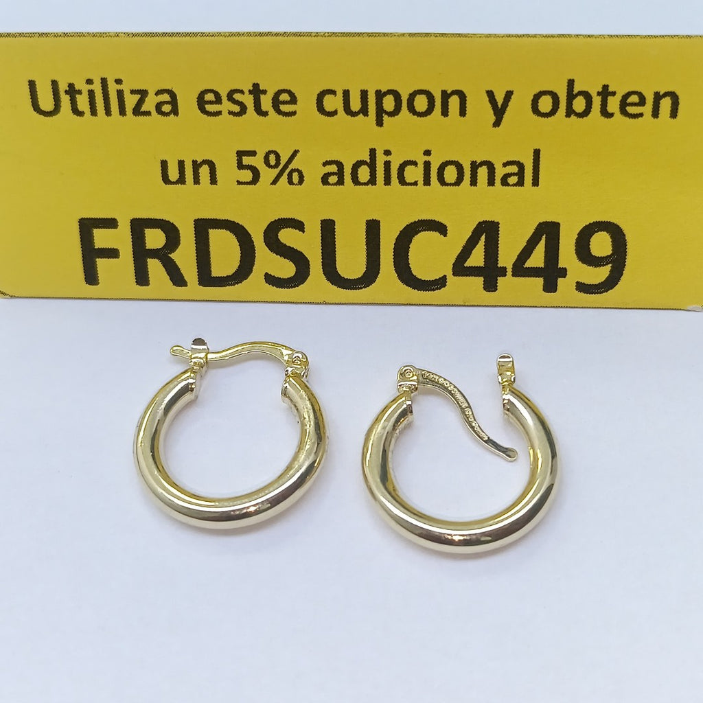 ARETES TEJIDO ARRACADAS LISAS 14K 1.6 GR (NUEVO)