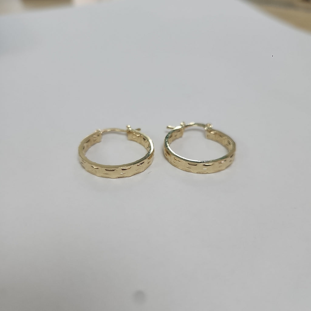 ARETES TEJIDO ARRACADAS TIPO GRECAS 14K 2.1 GR (NUEVO)