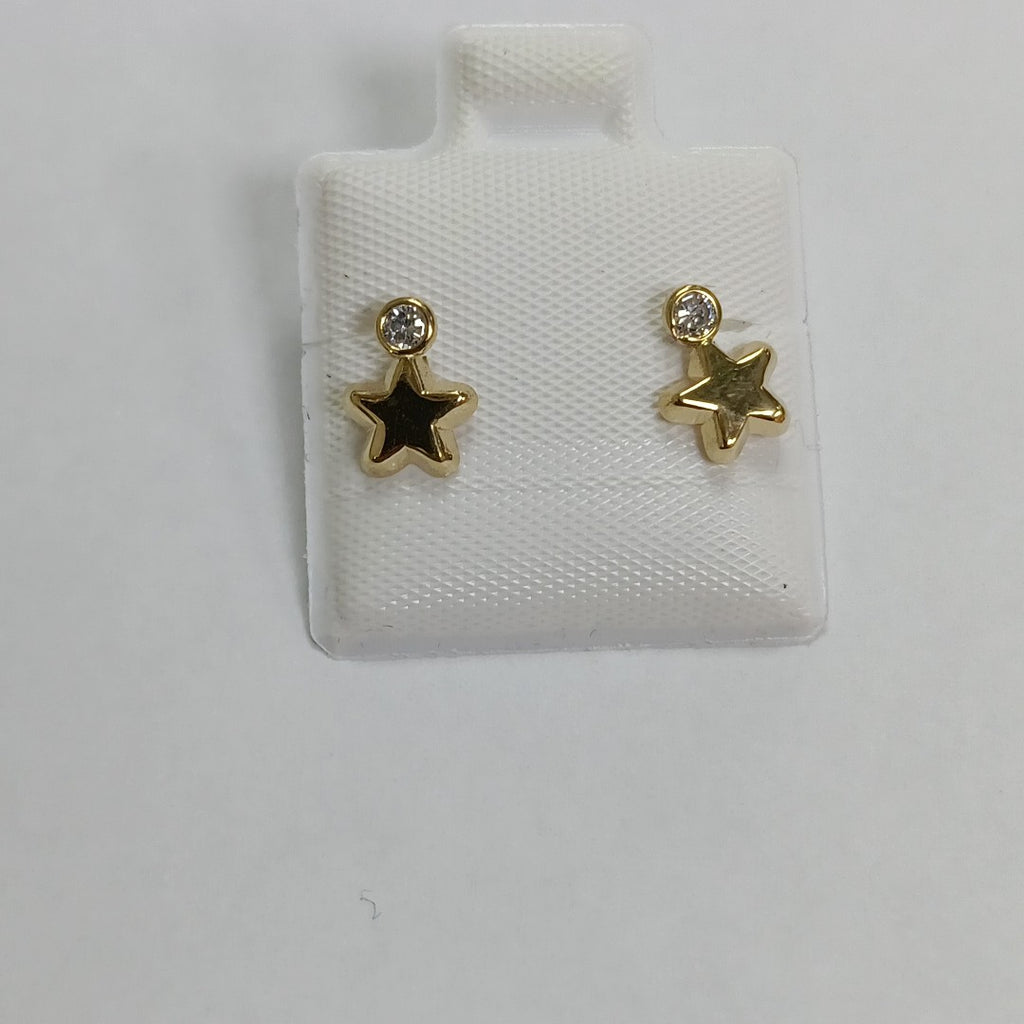 BROQUELES BROQUEL FIG ESTRELLA C CIRCONIA 14K 0.2603 GR (NUEVO)