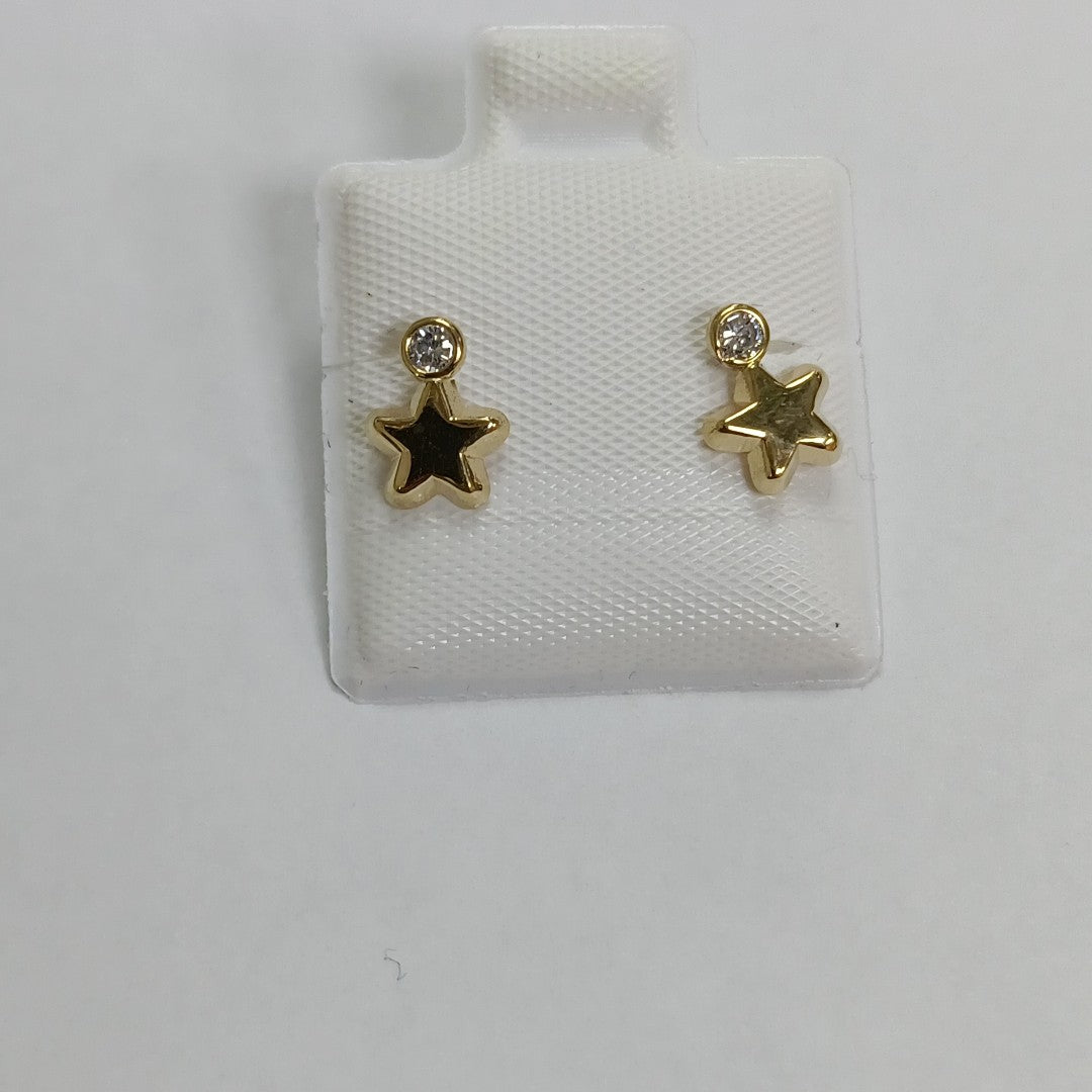 BROQUELES BROQUEL FIG ESTRELLA C CIRCONIA 14K 0.2603 GR (NUEVO)