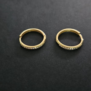 ARETES ARRACADAS C CIRCONIAS 14K 2.1 GR (NUEVO)