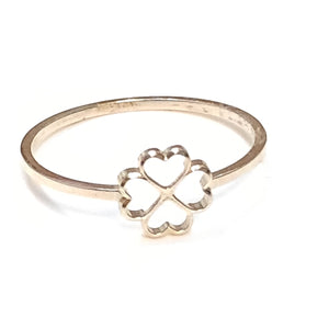 ANILLOS ANILLITO FIG TREBOL 4 HOJAS 10K TALLA 8 0.8 GR (NUEVO)
