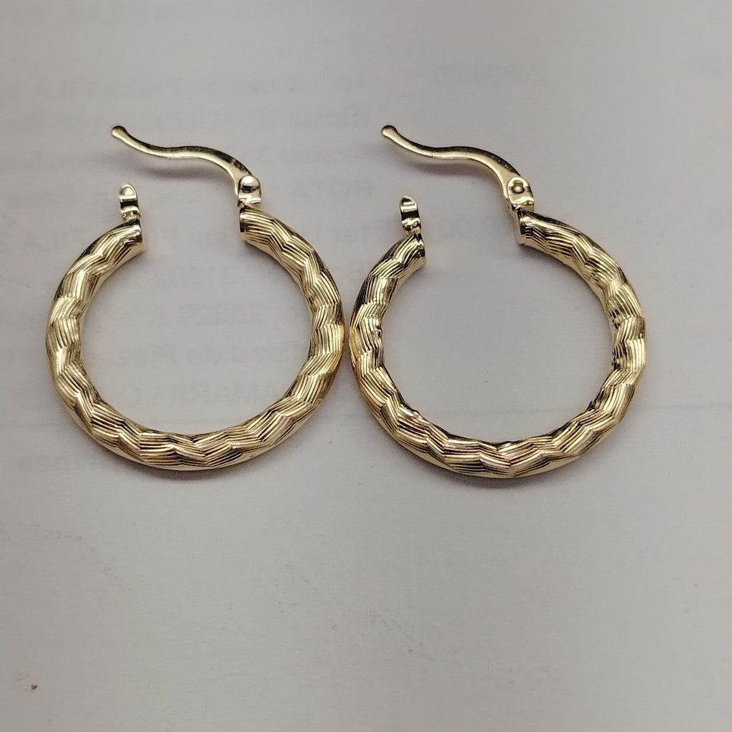 ARETES TEJIDO ARRACADA LABRADA 14K 2.7 GR (NUEVO)