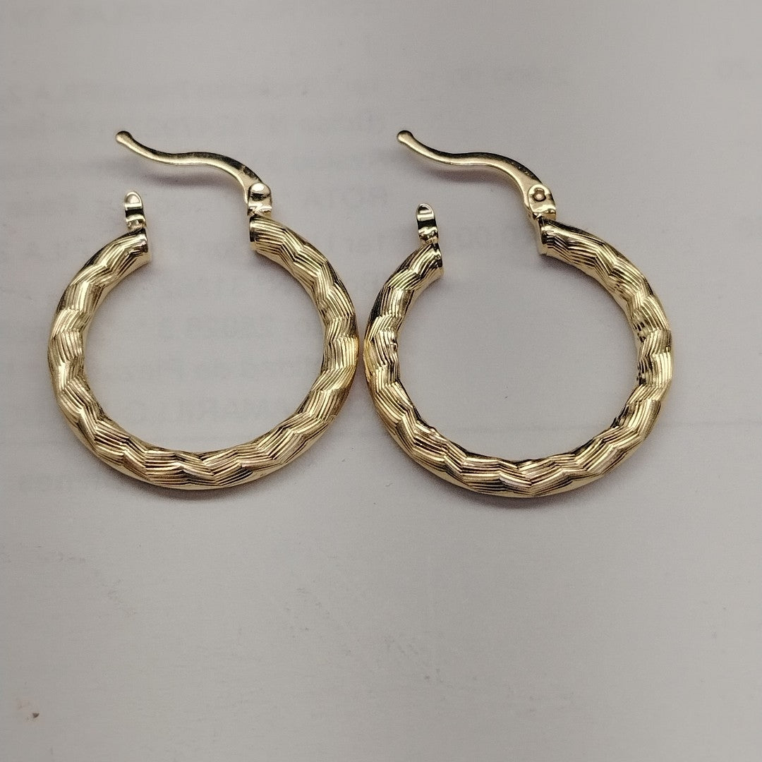 ARETES TEJIDO ARRACADA LABRADA 14K 2.7 GR (NUEVO)