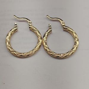 ARETES TEJIDO ARRACADA LABRADA 14K 2.7 GR (NUEVO)