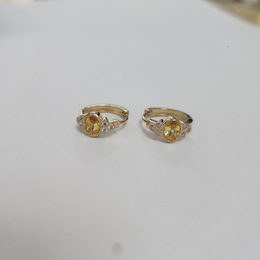 ARETES ARRACADAS CON CIRCONIAS Y PDRAS COL 14K 3.2 GR (NUEVO)