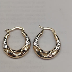ARETES ARRACADAS COMBINADAS CON INFINITO 14K 2.3 GR (NUEVO)