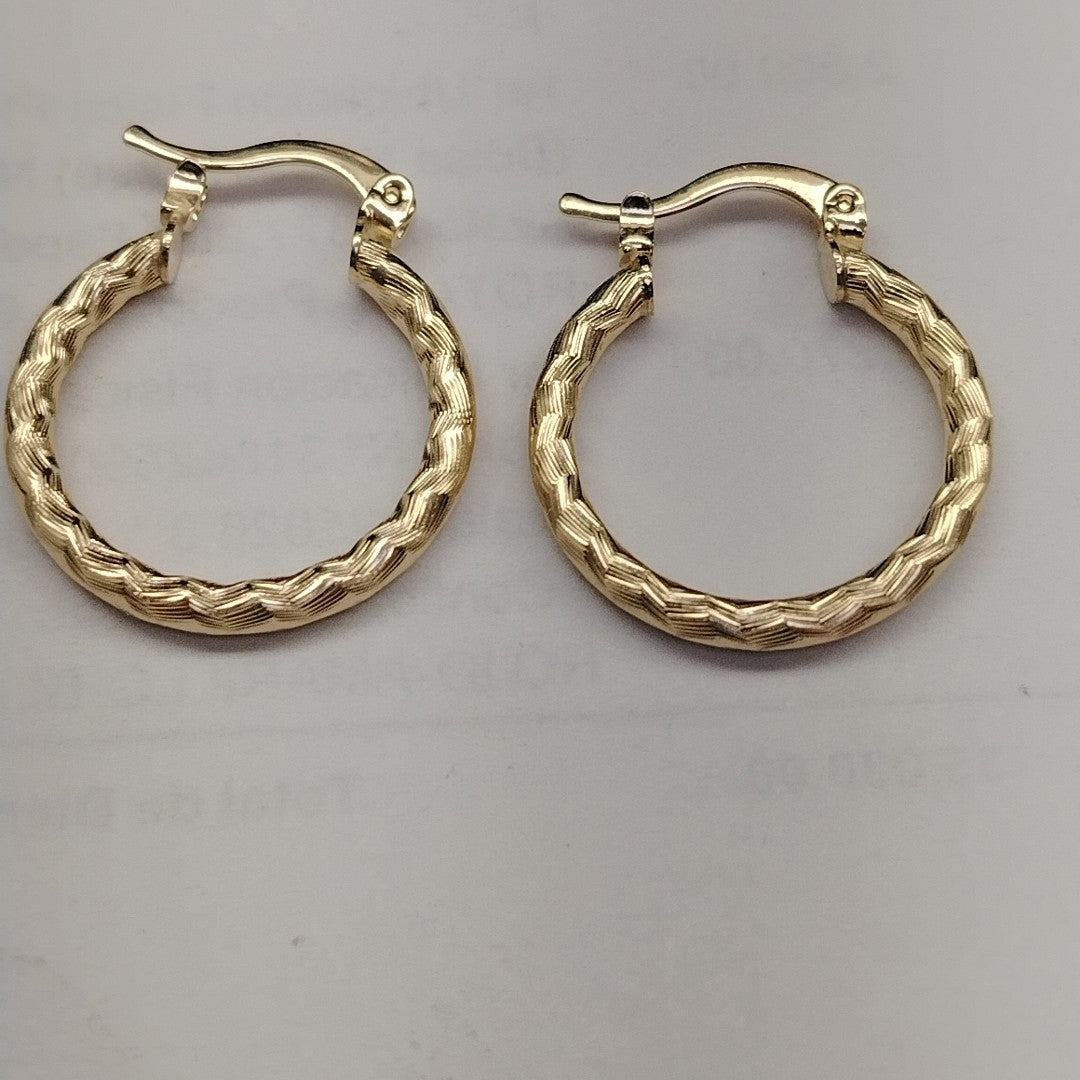 ARETES ARRACADAS LABRADAS 14K 2.1 GR (NUEVO)