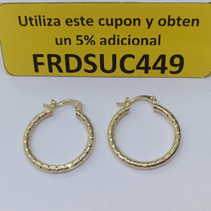 ARETES ARRACADAS LABRADAS 14K 3.2 GR (NUEVO)
