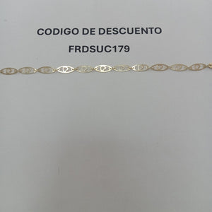 PULSERA TEJIDO ESPECIAL CON CORAZON 14K 18 CM 1.4 GR (NUEVO)