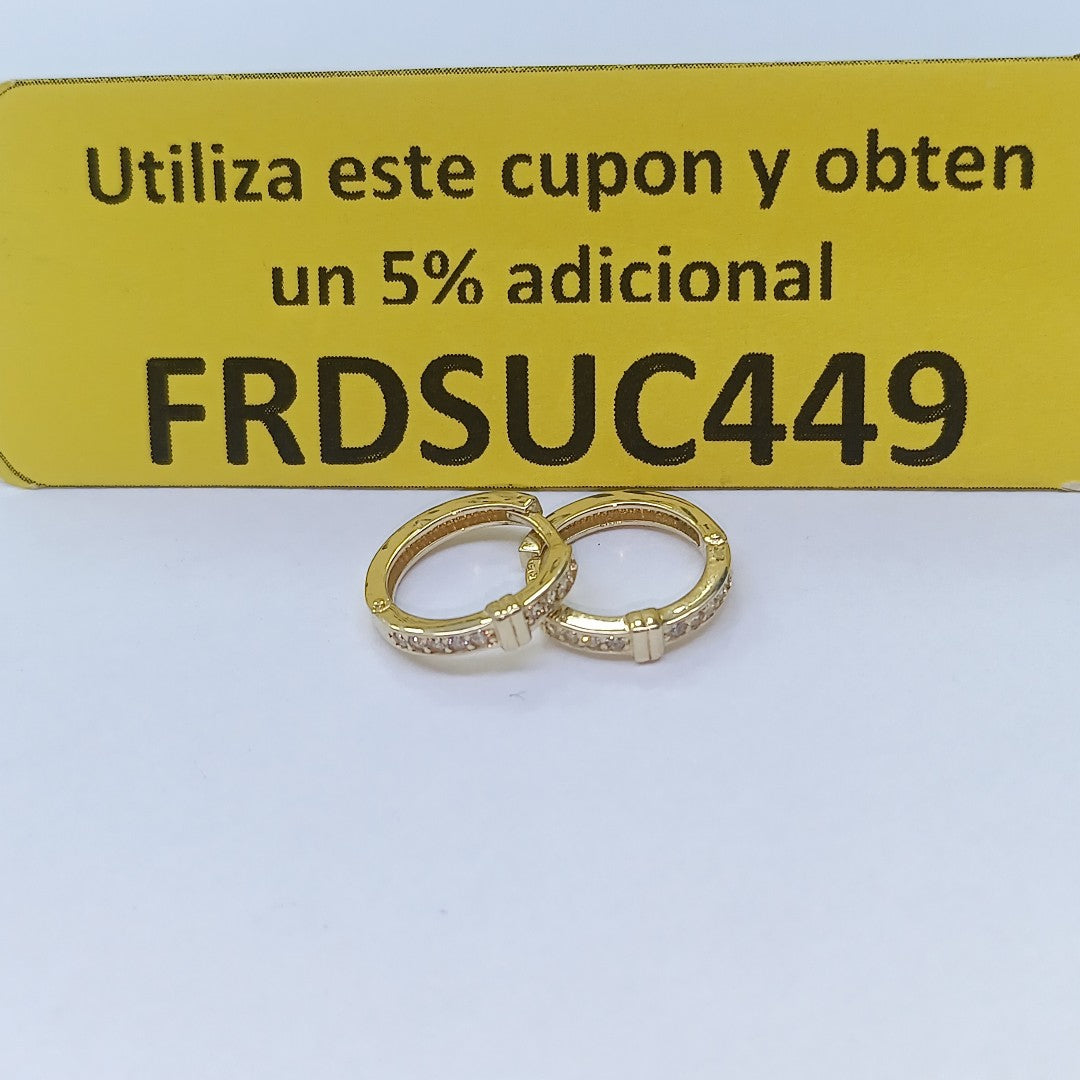 ARETES HUGGIES C CIRCONIA 14K 2 GR (NUEVO)