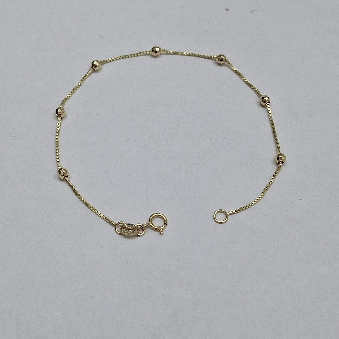 PULSERA ESPECIAL CON BOLITAS 14K 18 CM 1.4 GR (NUEVO)