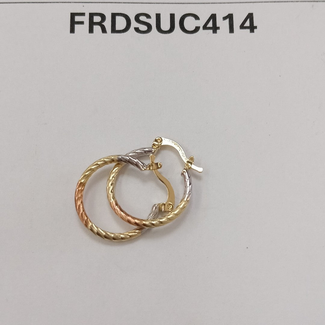 ARETES TEJIDO ARRACADAS TZL COMBINADAS 14K 1.8 GR (NUEVO)