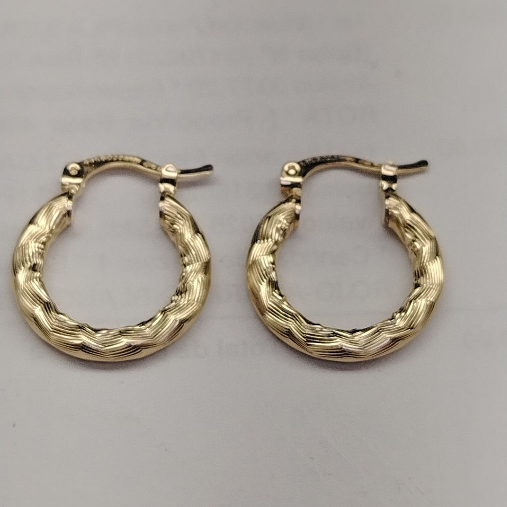 ARETES TEJIDO ARRACADAS ASTRIADAS 14K 2 GR (NUEVO)