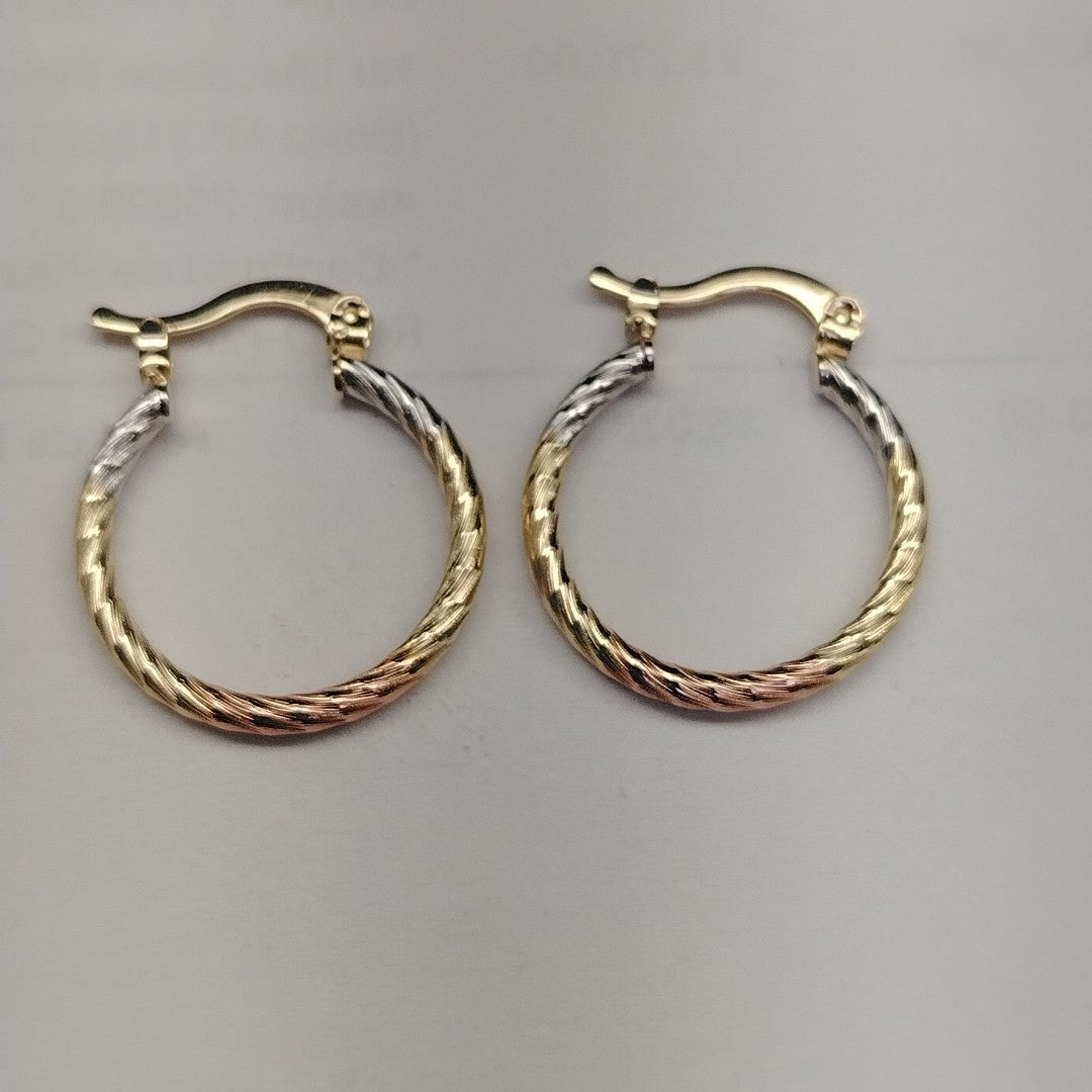 ARETES TEJIDO ARRACADAS TZL COMBINADAS 14K 1.8 GR (NUEVO)