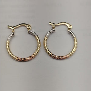 ARETES TEJIDO ARRACADAS TZL COMBINADAS 14K 1.8 GR (NUEVO)