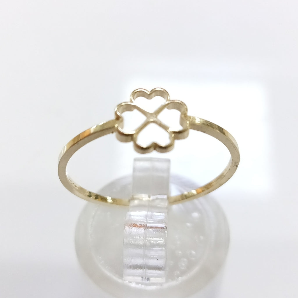 ANILLOS ANILLITO FIG TREBOL 4 HOJAS 10K TALLA 8 0.8 GR (NUEVO)