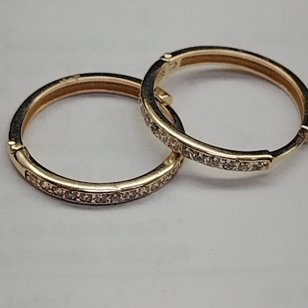 ARETES ARRACADAS C CIRCONIAS 14K 2 GR (NUEVO)