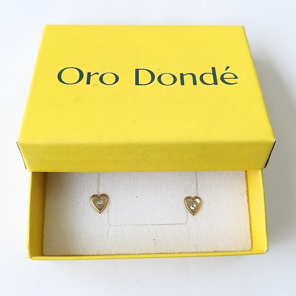 BROQUELES BROQUEL FIG CORAZON C CIRCONIA 14K 0.2614 GR (NUEVO)