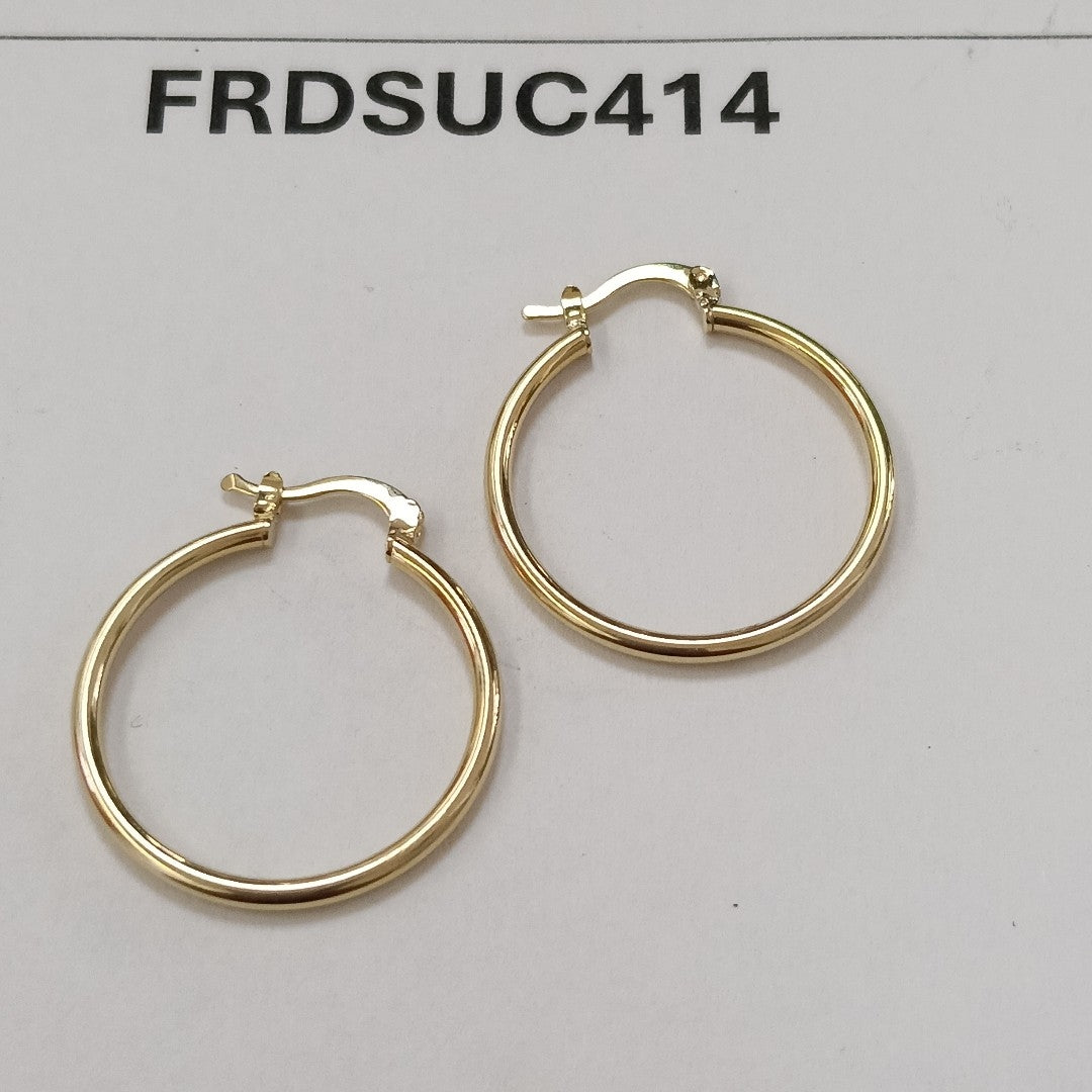 ARETES TEJIDO ARRACADAS LISAS 14K 1.5 GR (NUEVO)