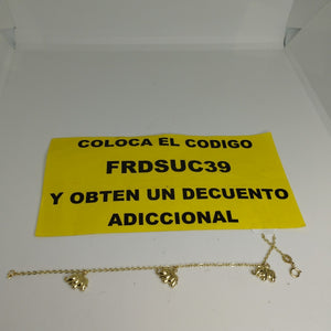 PULSERA ESPECIAL CON DIJES ELEFANTES 10K 18 CM 2.2 GR (NUEVO)
