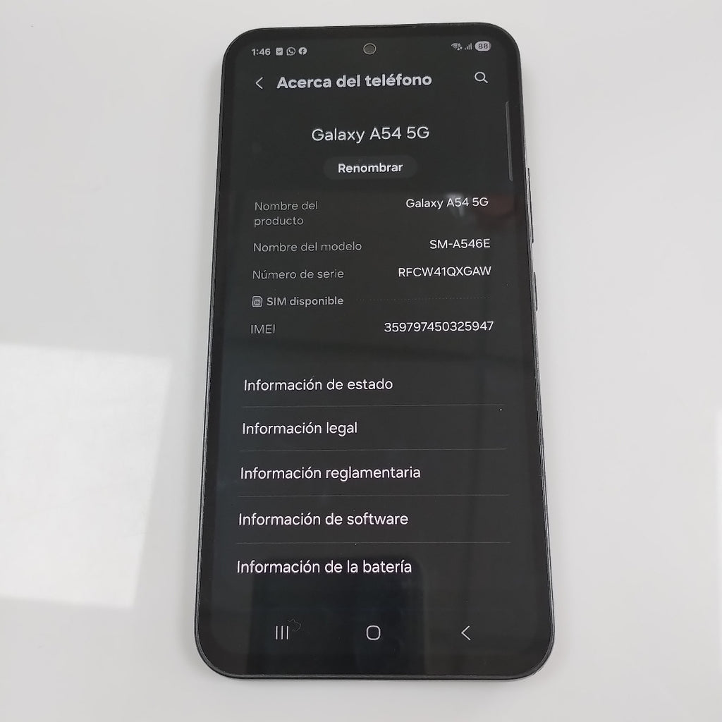 CELULAR SAMSUNG GALAXY A54 5G SM-A546E 128 GB 8 GB RAM (SEMINUEVO)
