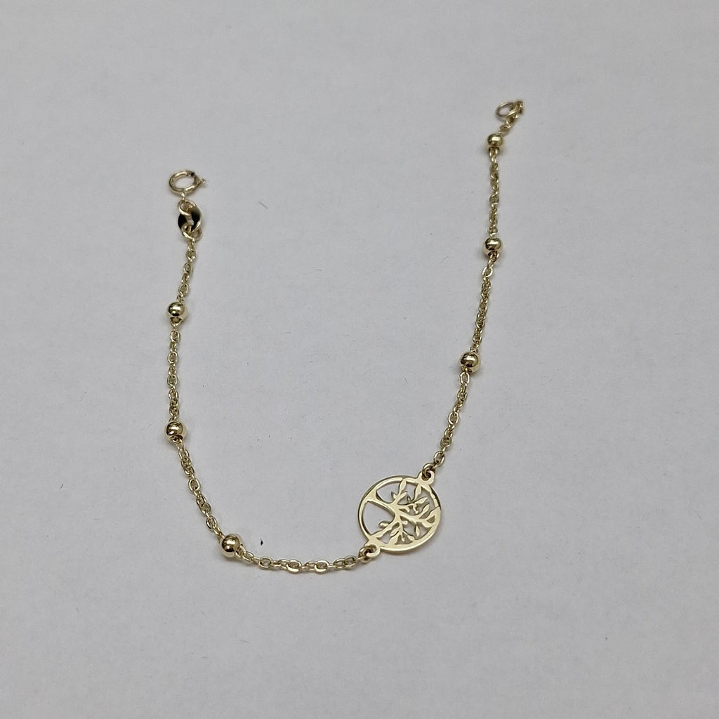 PULSERA TEJIDO ESPECIAL ARBOL 14K 18 CM 1.8 GR (NUEVO)