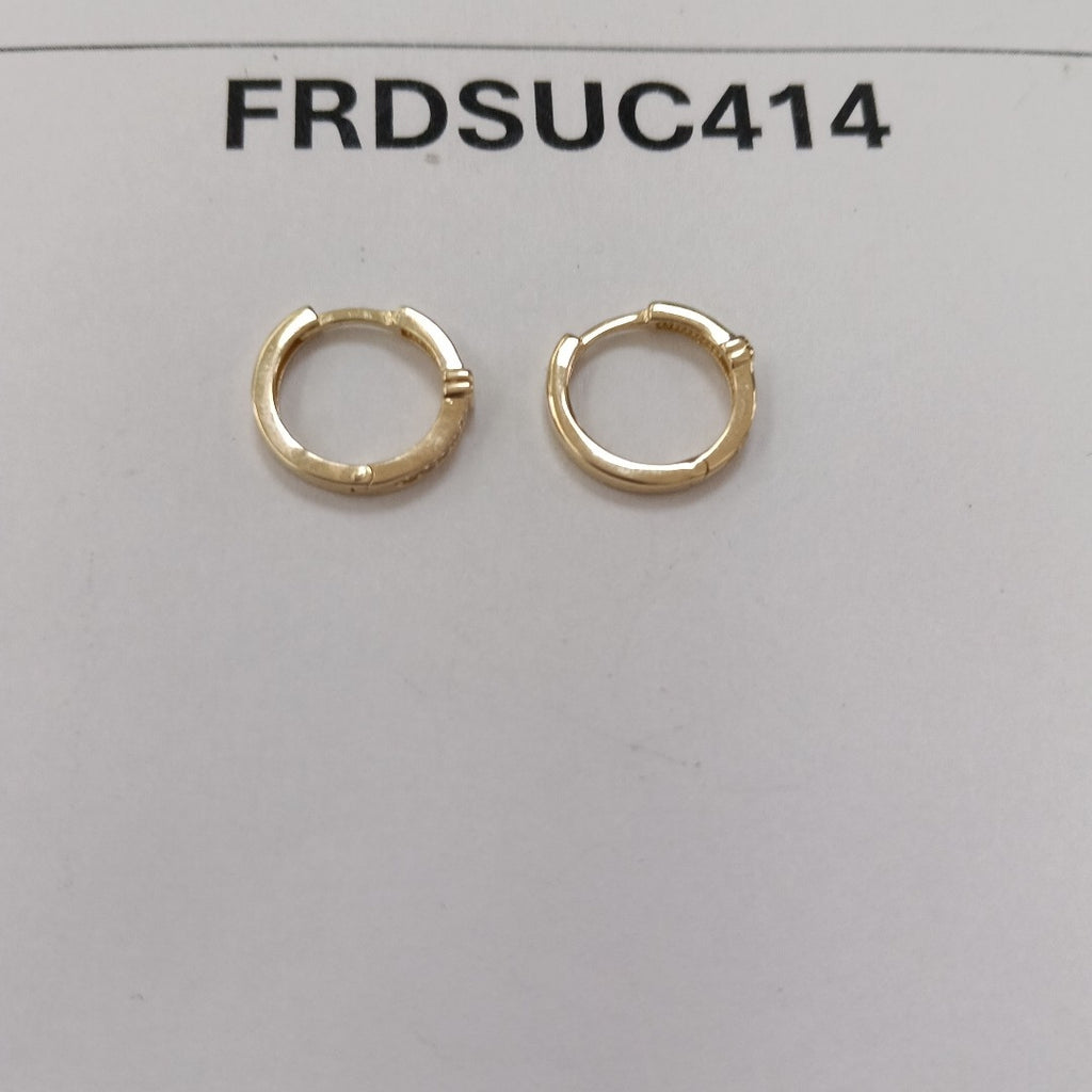 ARETES HUGGIES C CIRCONIA 14K 1.9 GR (NUEVO)