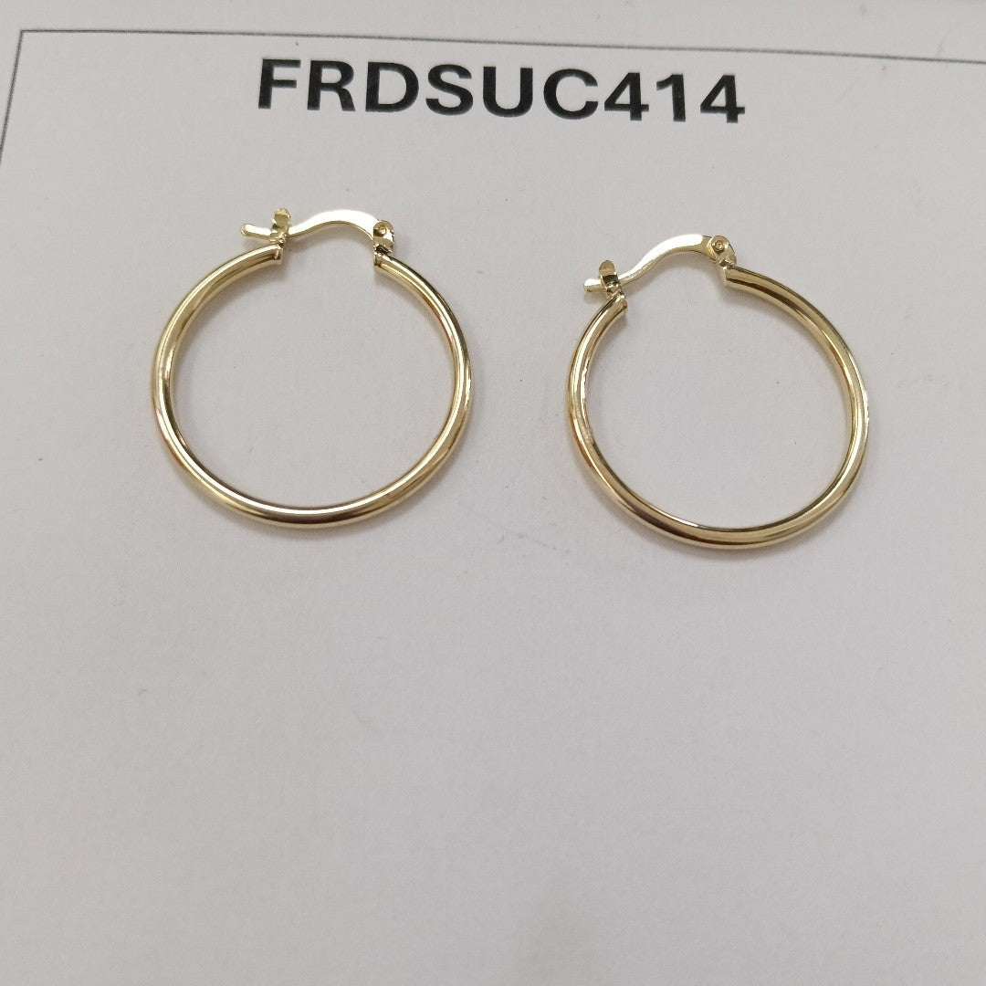 ARETES TEJIDO ARRACADAS LISAS 14K 1.5 GR (NUEVO)