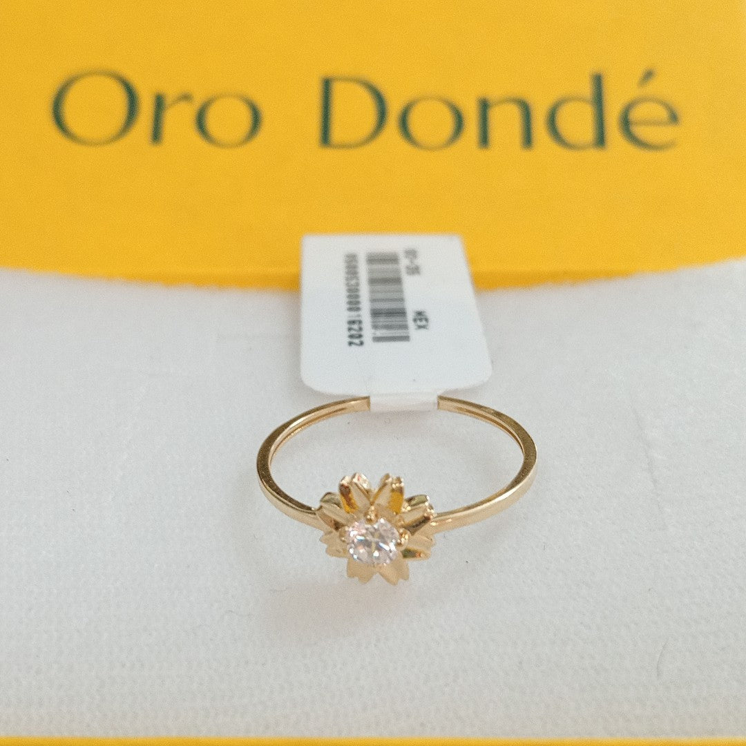 ANILLOS FIG FLOR CON CIRCONIAS 14K TALLA 7 1 GR (NUEVO)