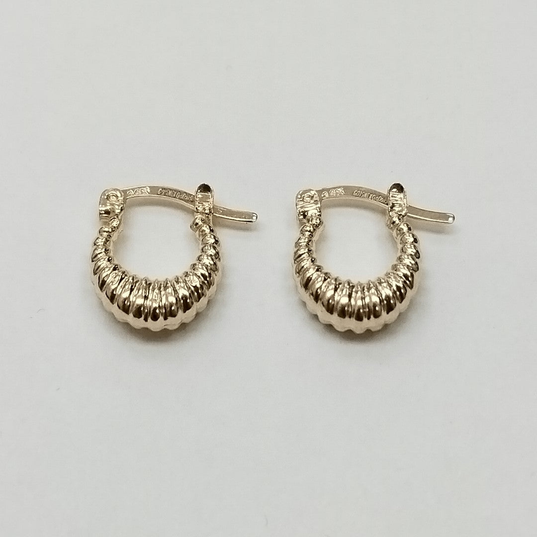 ARETES ARRACADA ESTRIADAS 14K 1.1 GR (NUEVO)