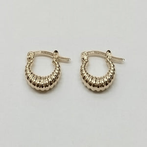 ARETES ARRACADA ESTRIADAS 14K 1.1 GR (NUEVO)