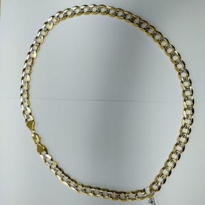 CADENA BARBADA DIAMANTADA 14K 65 CM 131.5 GR (NUEVO)