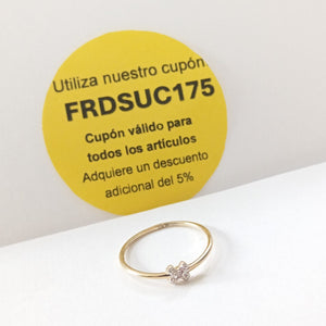 ANILLO ANILLITO C CIRCONIAS 14K 8 TALLA 1 GR (NUEVO)