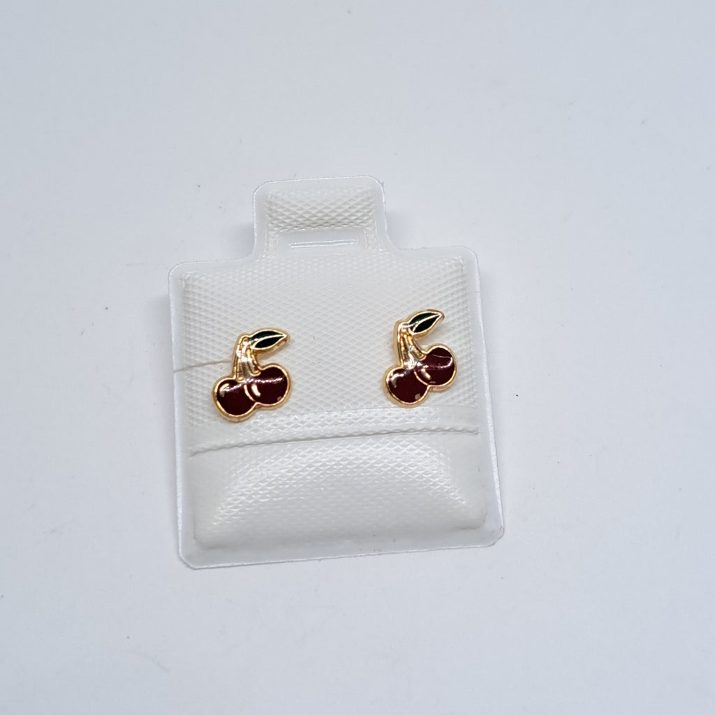 BROQUELES BROQUE FIG CEREZA C ESMALTE 14K 0.2203 GR (NUEVO)
