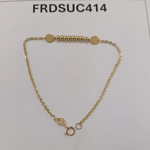 PULSERA TEJIDO ESPECIAL CON BOLITAS 14K 18 CM 1.8 GR (NUEVO)