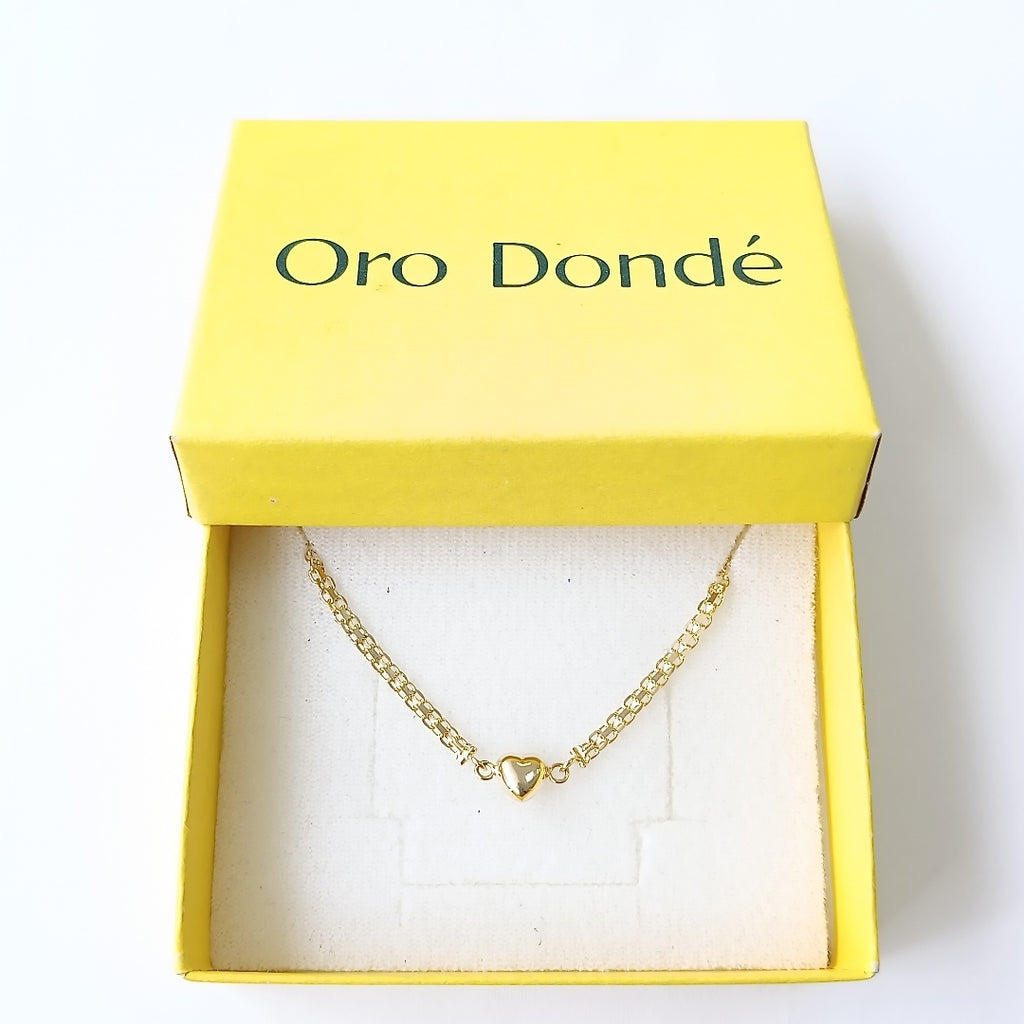 PULSERA ESPECIAL C CORAZON 14K 18 CM 2.7 GR (NUEVO)