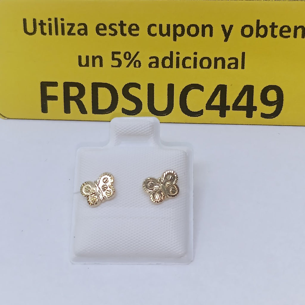 BROQUELES BROQUEL FIG MARIPOSA 14K 0.2668 GR (NUEVO)