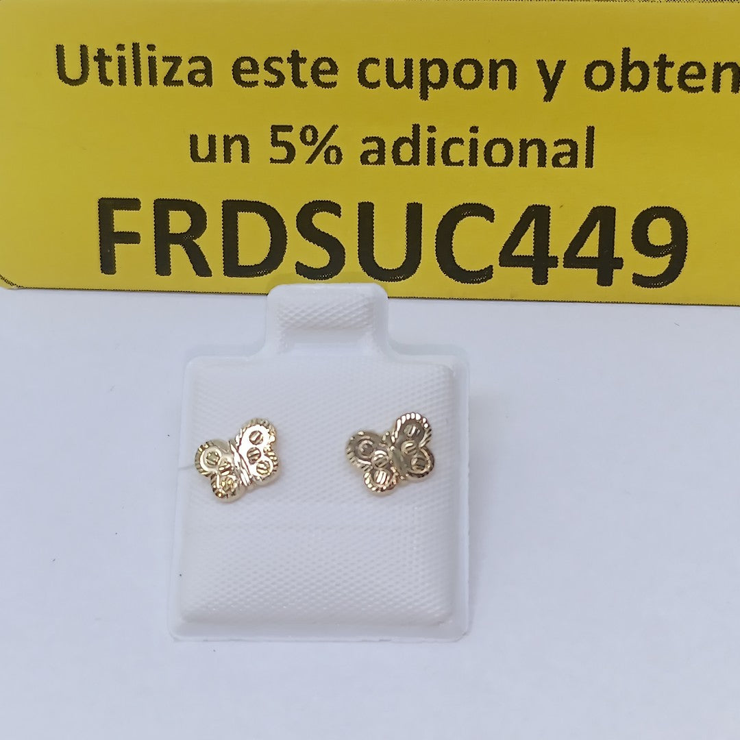 BROQUELES BROQUEL FIG MARIPOSA 14K 0.2668 GR (NUEVO)