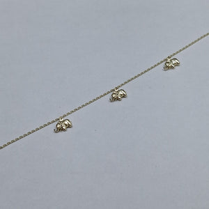 PULSERA ESPECIAL CON DIJES ELEFANTES 10K 18 CM 2.1 GR (NUEVO)