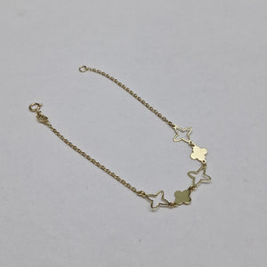 PULSERA TEJIDO ESP CON TREBOL 14K 18 CM 1.6 GR (NUEVO)