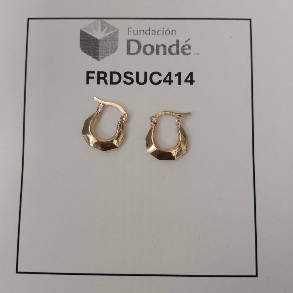ARETES TEJIDO ARRACADA FACETADA 14K 1.2 GR (NUEVO)
