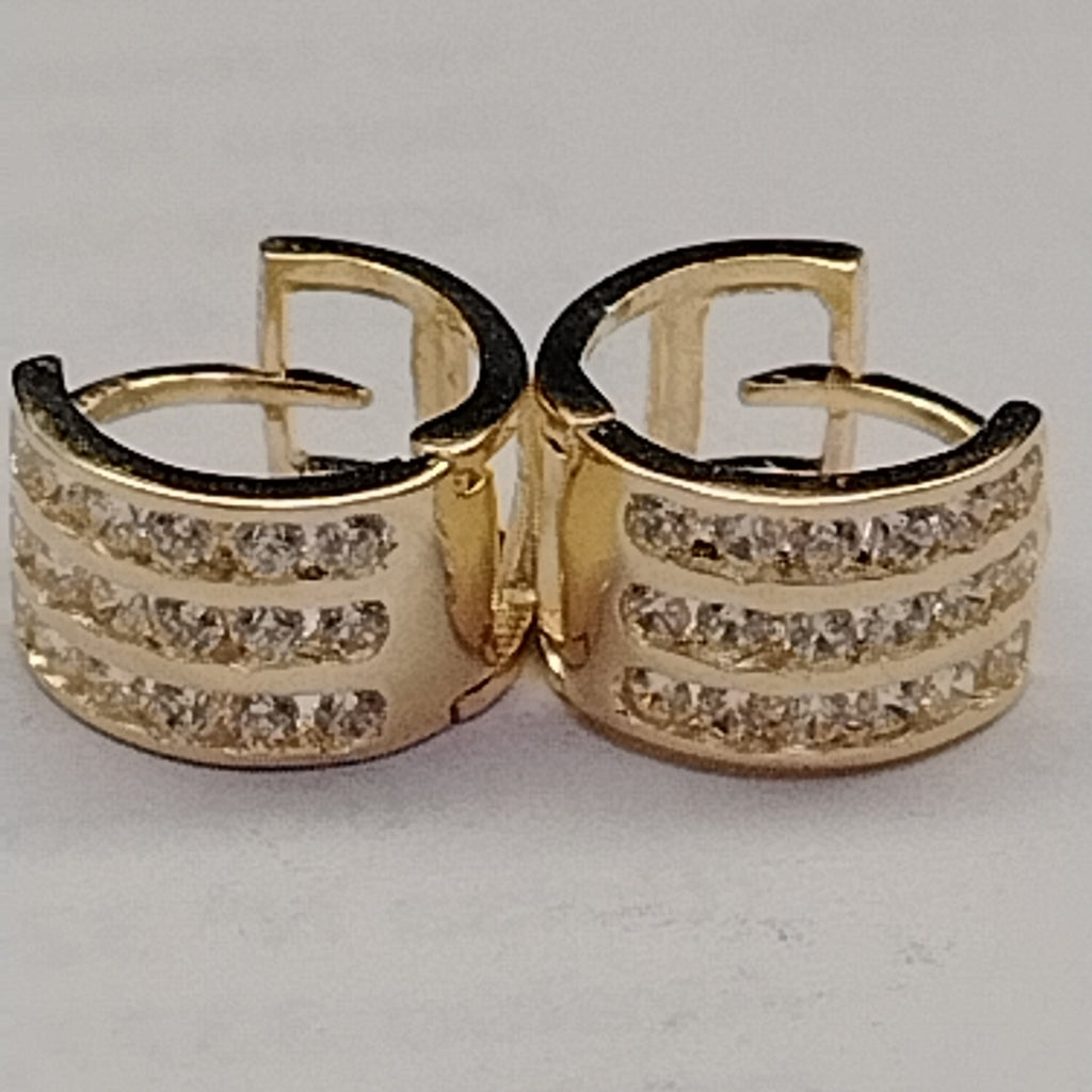 ARETES HUGGIES C CIRCONIA 14K 2.2 GR (NUEVO)