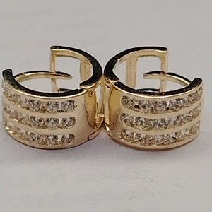 ARETES HUGGIES C CIRCONIA 14K 2.2 GR (NUEVO)