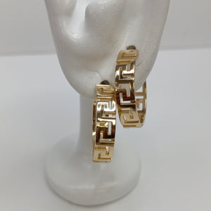 ARETES ARRACADA C GRECAS 14K 7.5 GR (NUEVO)
