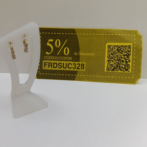 ARETES HUGGIES C CIRCONIAS 14K 2 GR (NUEVO)