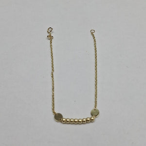 PULSERA TEJIDO ESPECIAL CON BOLITAS 14K 18 CM 1.7 GR (NUEVO)