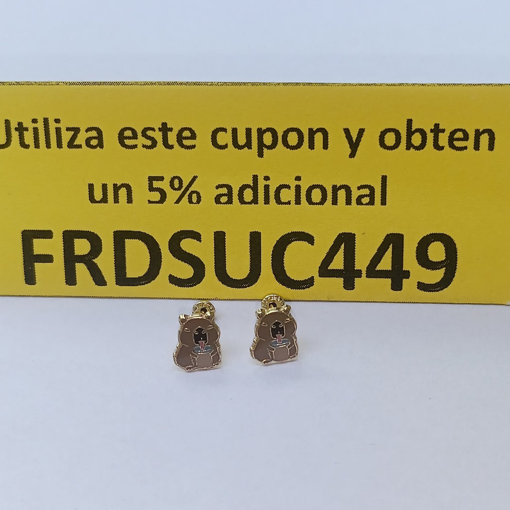 BROQUELES BROQUEL FIG CAPIBARA 14K 0.2657 GR (NUEVO)