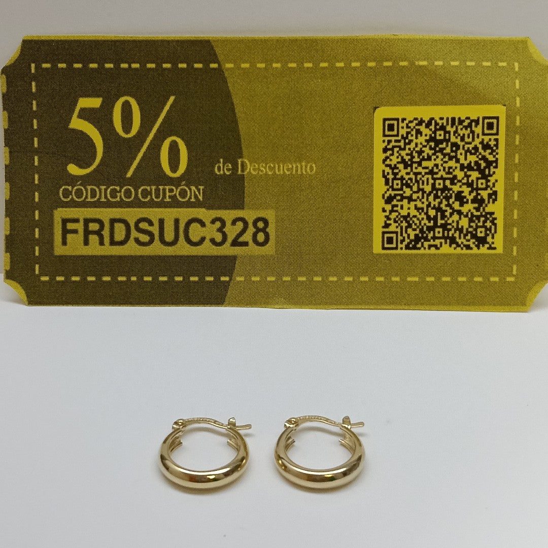 ARETES TEJIDO ARRACADAS LISAS 14K 2.1 GR (NUEVO)